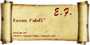 Eszes Fabó névjegykártya